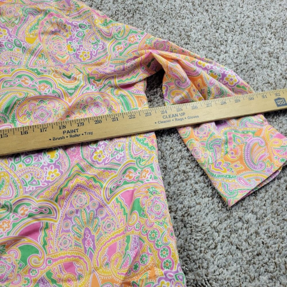 Chaps Shirt Womens 1X Paisley Button Up Paisley 3/4 Sleeve - Picture 3 of 6